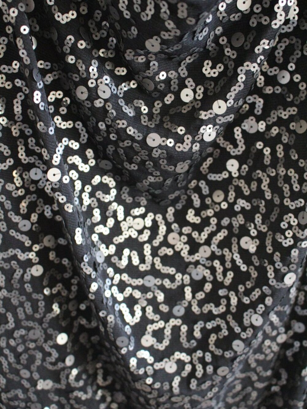 Women's Max Studio Black Sequin Swing Dress, Size Large - Picture 4 of 5